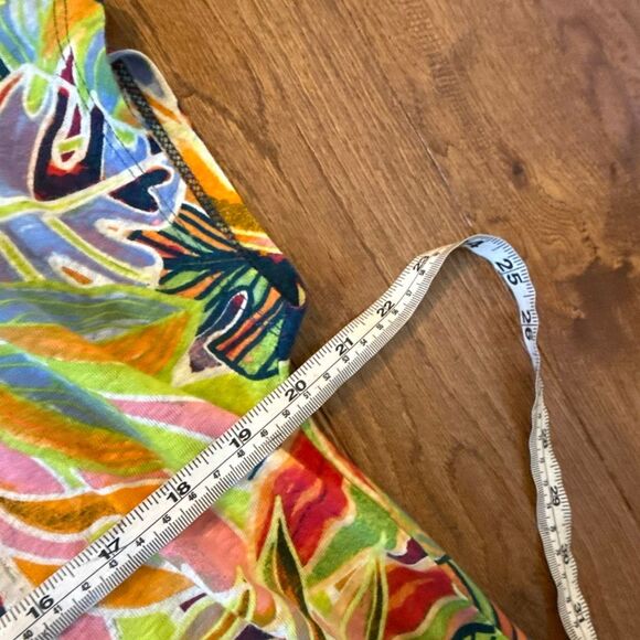 C&C linen tropical collared midi dress M - Picture 7 of 10